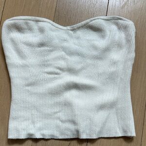 Banana Republic White Strapless Ribbed Top
